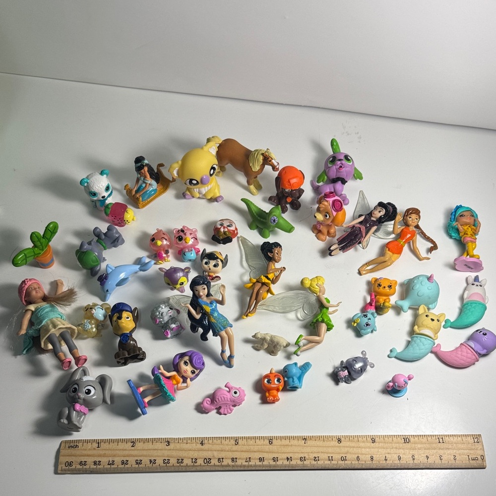 Assorted large lot of  Kids Toy Figures Bundle - animals erasers fairies